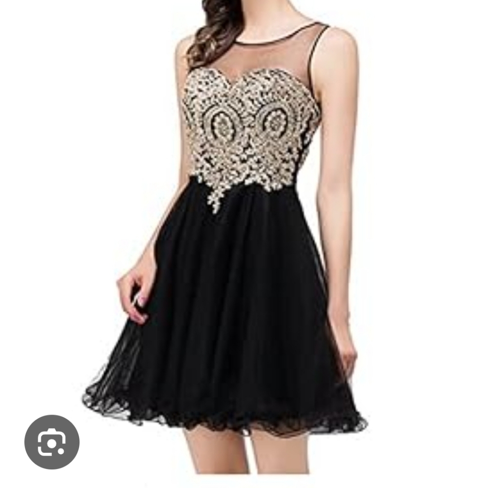 Elegant Black and Gold Dress